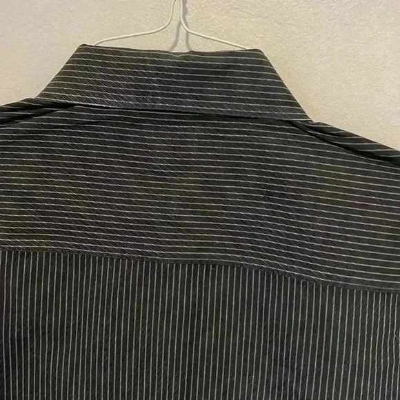 Axcess Mens Classic Fit Long Sleeve Button Down Dress Shirt Black Pinstripe XXL - Picture 15 of 16